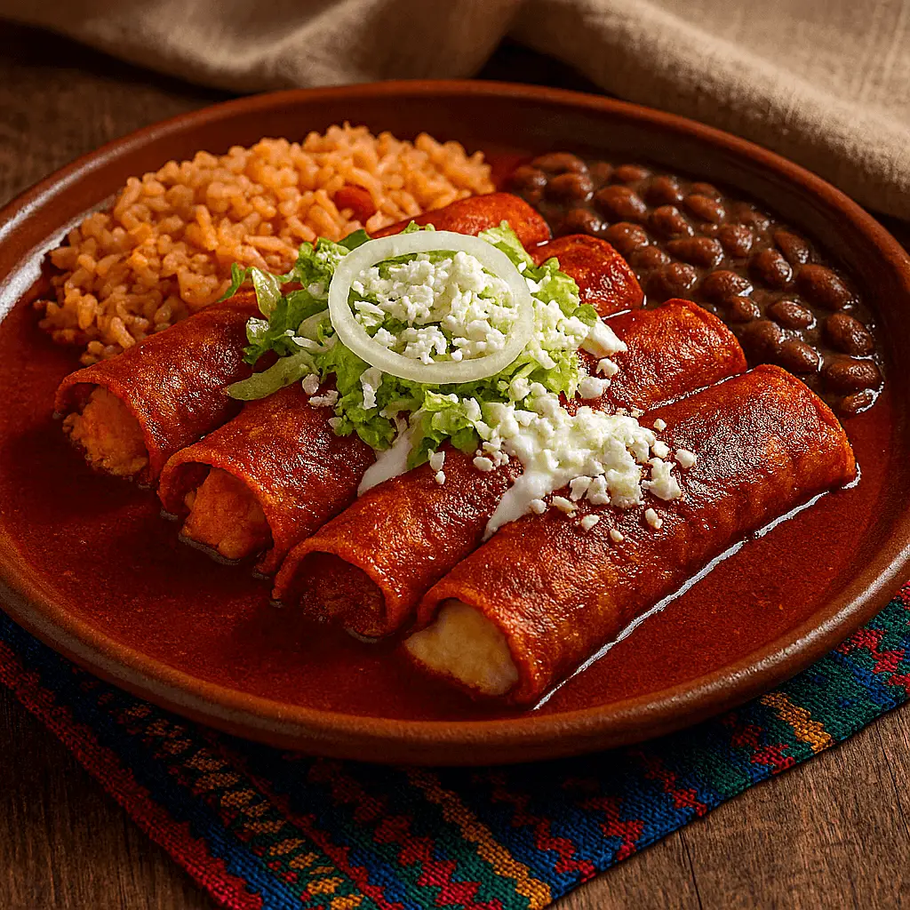 Las enchiladas zacatecanas son un plato tradicional mexicano originario del estado de Zacatecas