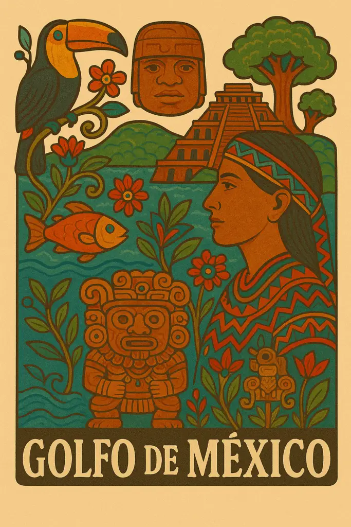 Playas y selvas tropicales del Golfo de México, cuna de culturas ancestrales.