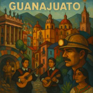 Lugares turísticos de Guanajuato y coloridas fachadas de la ciudad capital.