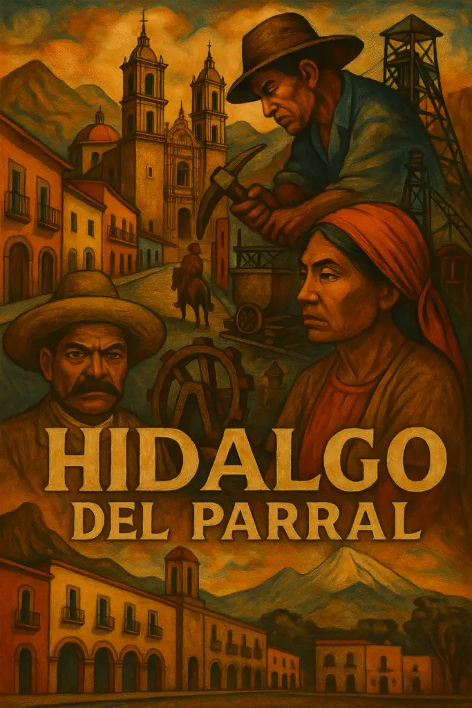 Calles coloniales y templos antiguos en Hidalgo del Parral, Chihuahua, cuna de Pancho Villa.