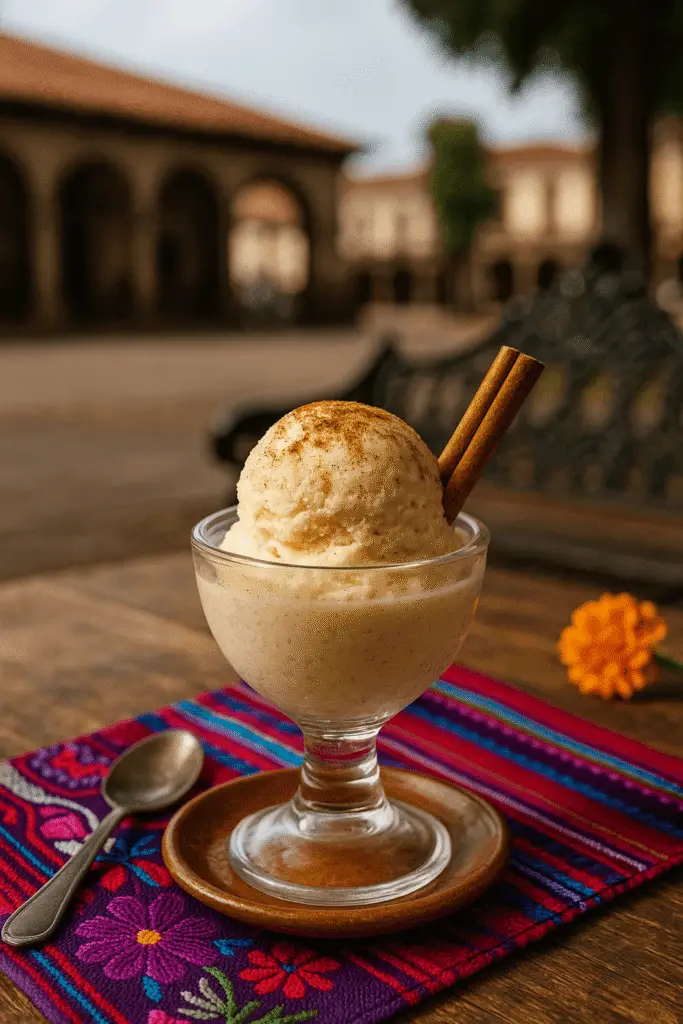 La nieve de pasta es un postre tradicional de Michoacán, originario de la ciudad de Pátzcuaro