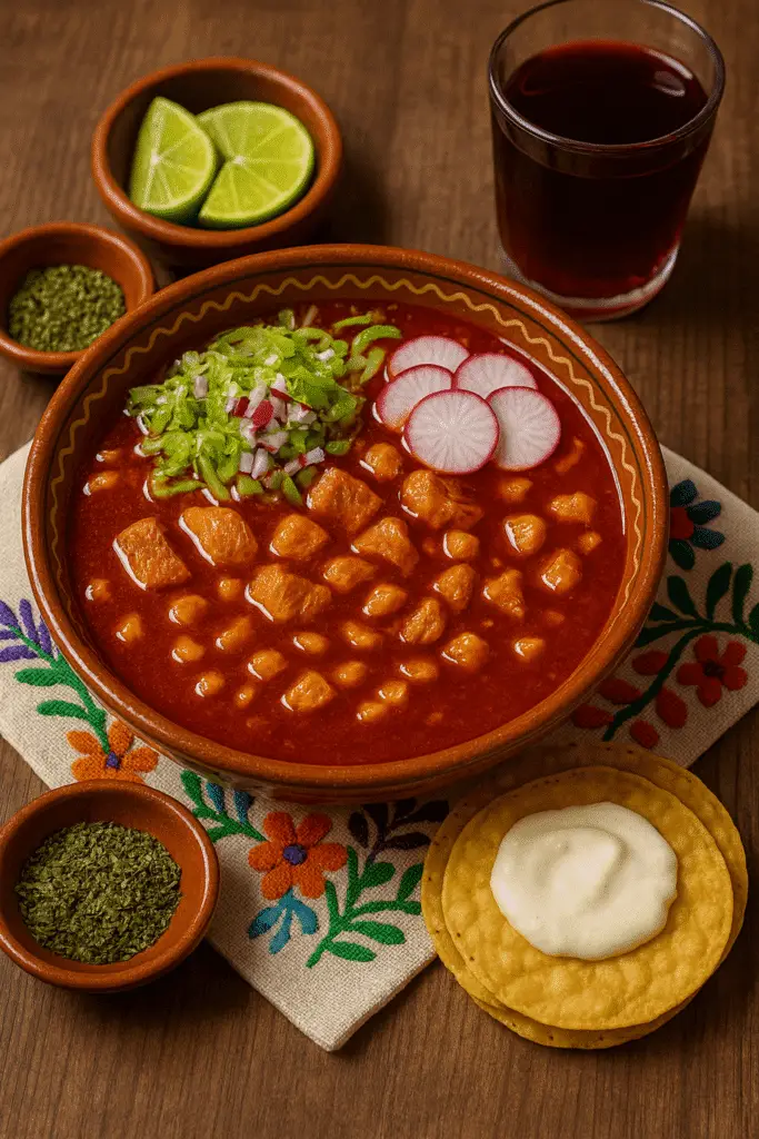 Pozole rojo estilo Tapatío