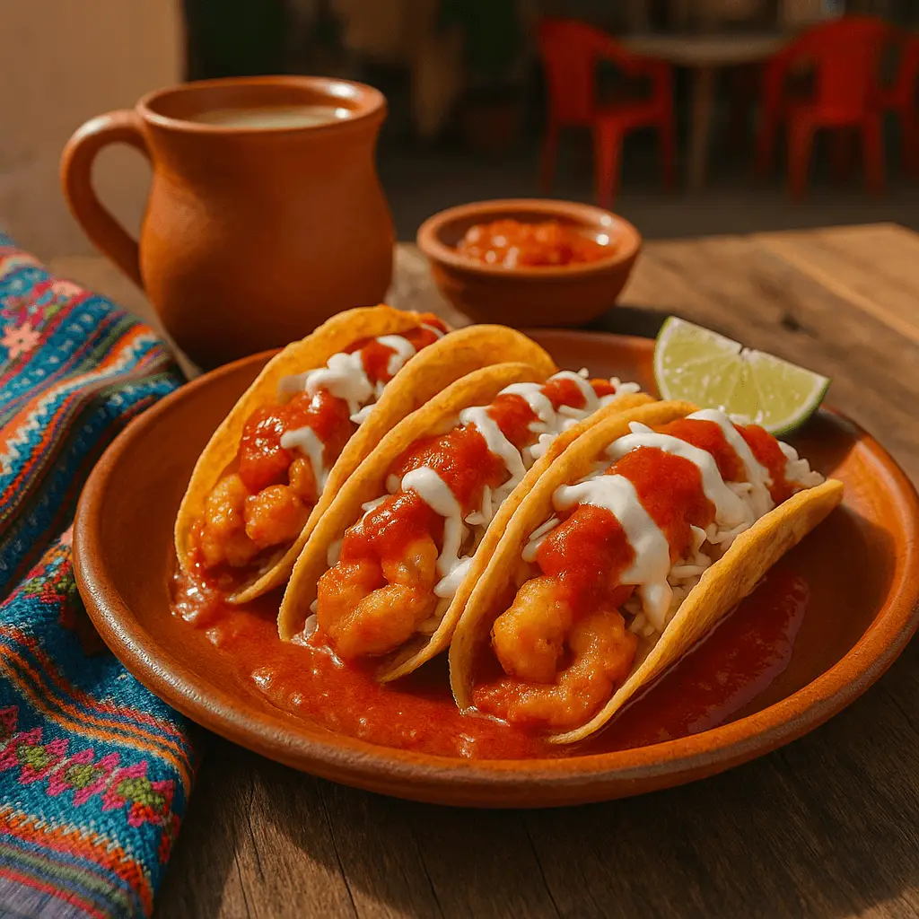Tacos de camarón estilo Nayarit delicia de Nuevo Vallarta