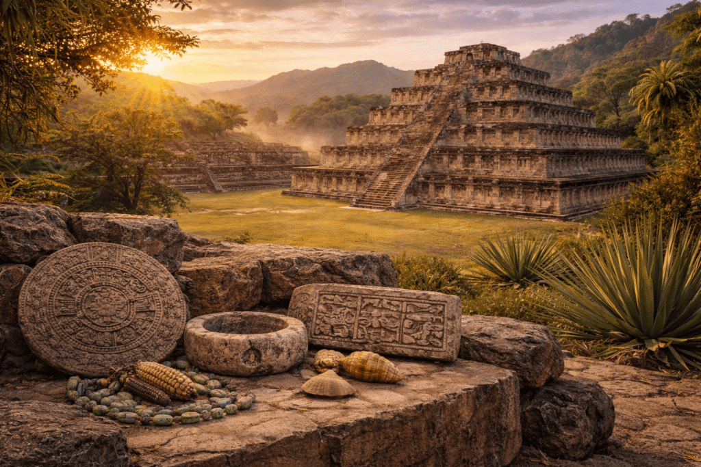 Elementos arquitectónicos relacionados con culturas del Golfo de México. 