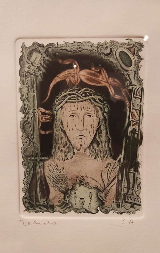 Grabado parte de la obra de Francisco Toledo llamada: Nuevo Catecismo para Indios Remisos.